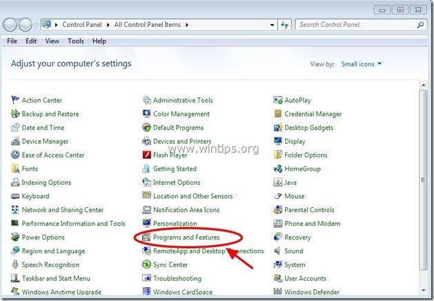 Windows Vista Control Panel Add Remove Programs