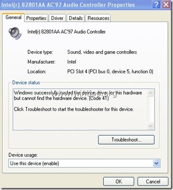 Problems With Sound Card Windows Vista