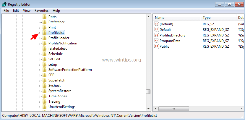 User Profile Windows Vista Registry