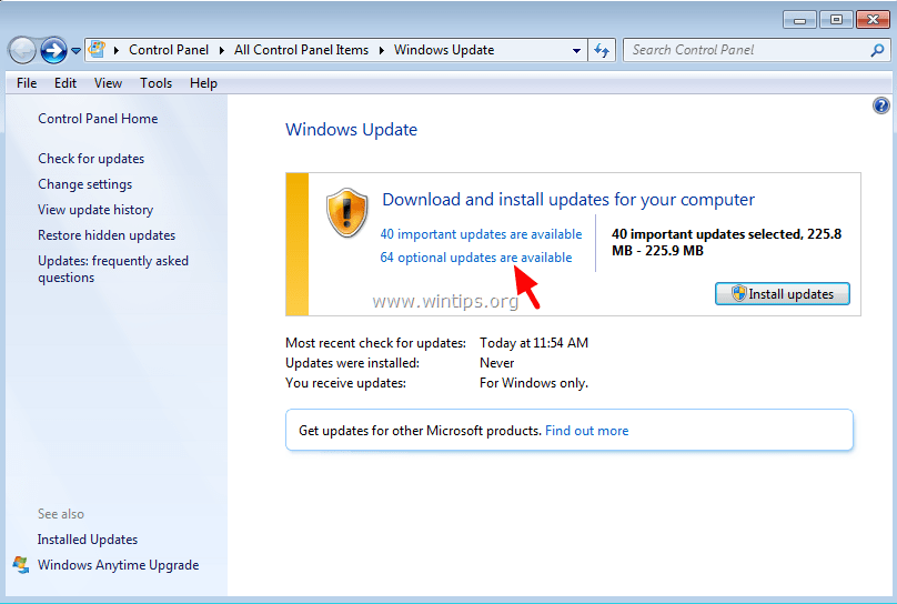windows update optional updates
