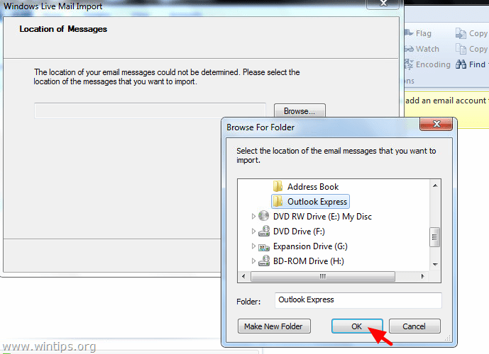 Move outlook express to new pc 7.4