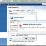 Acronis True Image Home 2010 – Cannot Reboot Windows.