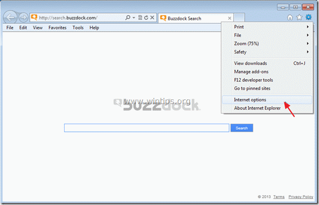 remove buzzdock from Internet explorer by www.wintips.org