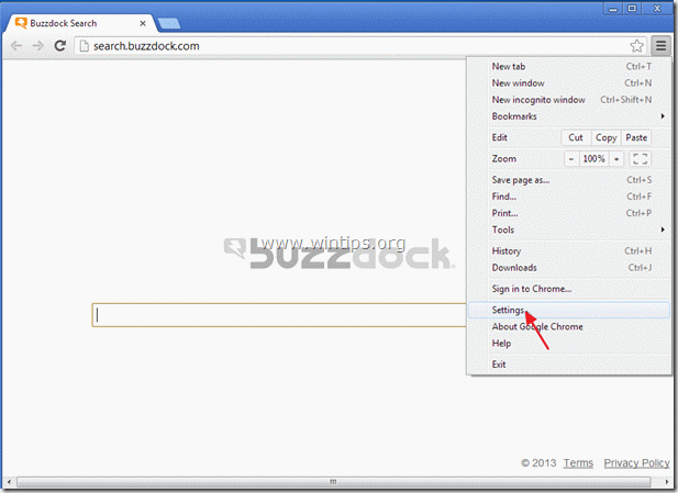 remove buzzdock from chrome by www.wintips.org