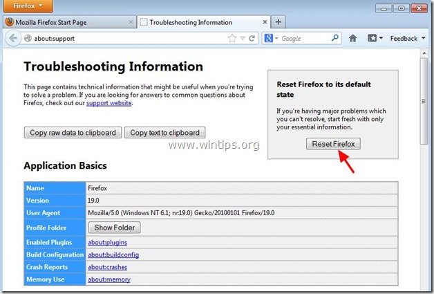 reset Firefox - wintips.org