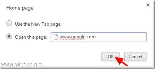 Change Tab page - chrome