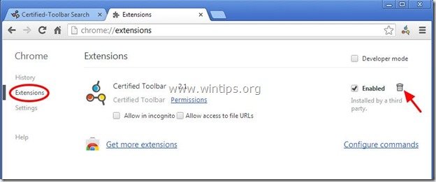 remove extensions chrome - wintips.org