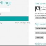 Change user account password in Windows 8