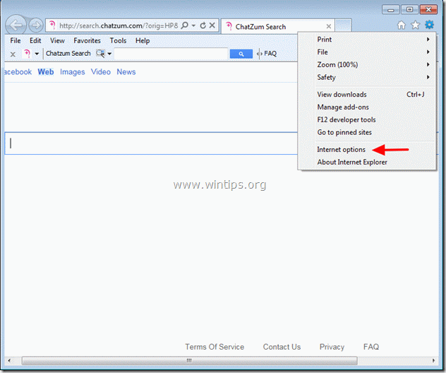 remove ChatZum Search &  toolbar - internet explorer