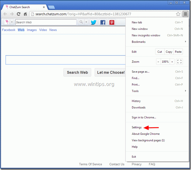 remove ChatZum Search &  toolbar - chrome