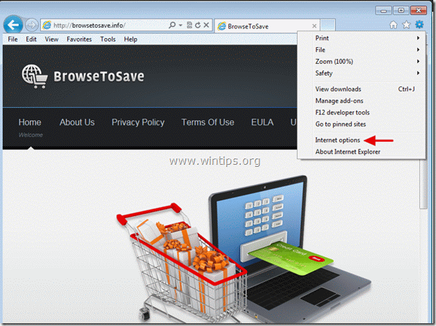 Remove the browser to save - Internet Explorer