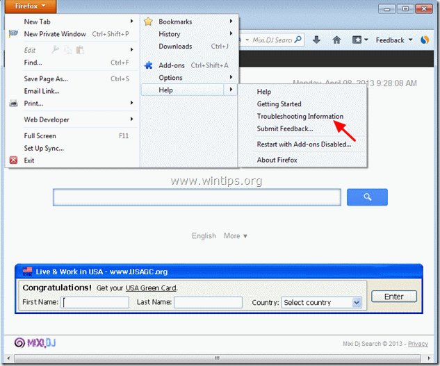 Remove MixiDJ search toolbar - chrome
