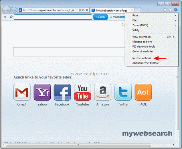 remove mywebsearch Internet Explorer