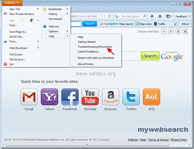 Disable the mywebsearch search engine in Firefox