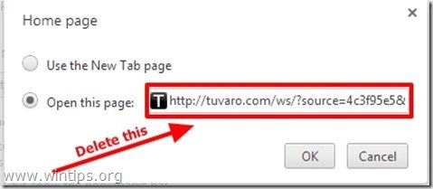 remove tuvaro new tab page chrome
