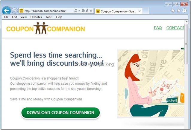 Odstranjevanje oglasne programske opreme Coupon Companion