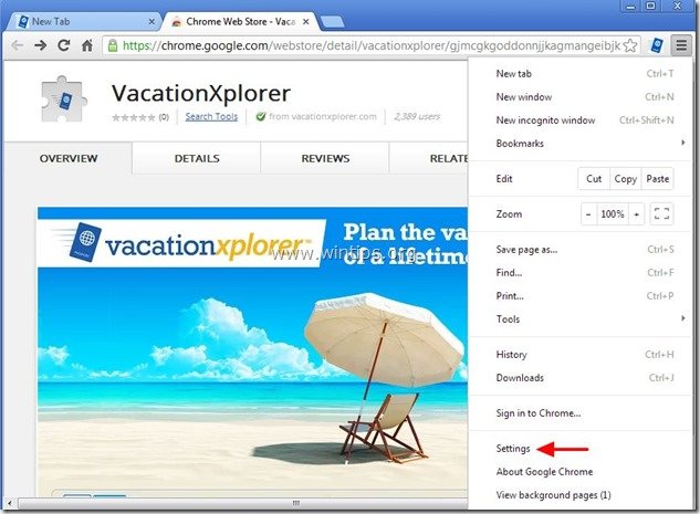 remove-vacationXplorer-chrome