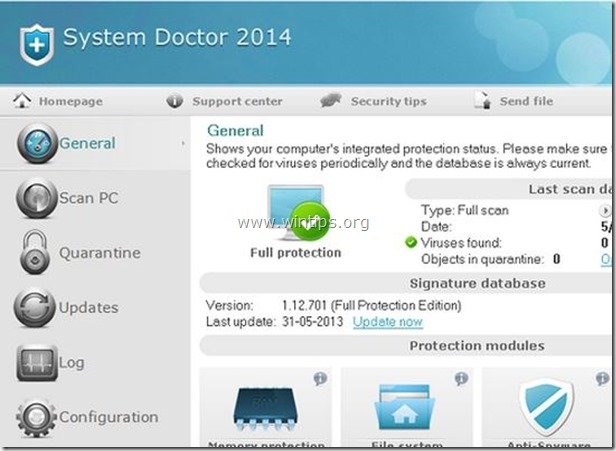Eemaldage System Doctor 2014 Antivirus