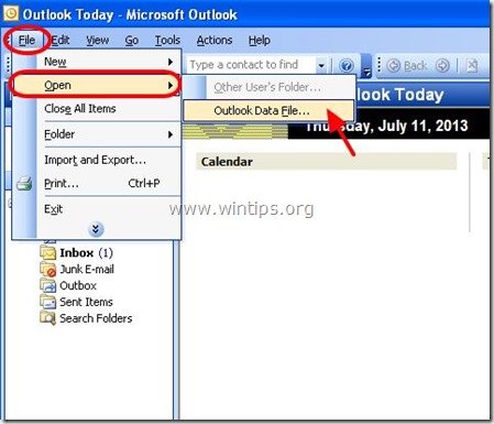 Як відкрити файл даних Outlook PST в Outlook 2016, 2013, 2013, 2010, 2007 або 2003