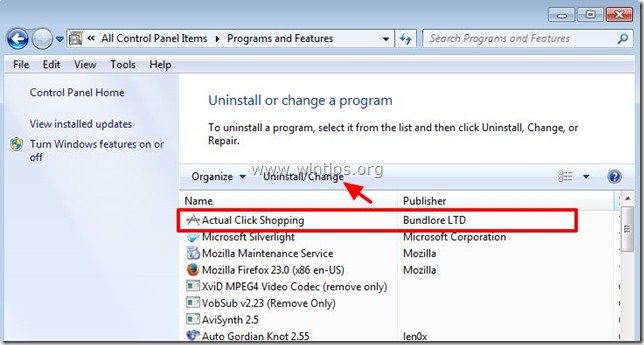 uninsatll-actual-click-shopping