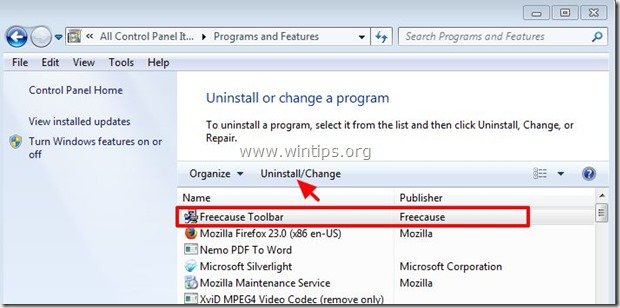 uninstall-freecause-toolbar