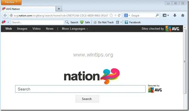Remover o AVG Nation search Toolbar (Instruções de remoção)
