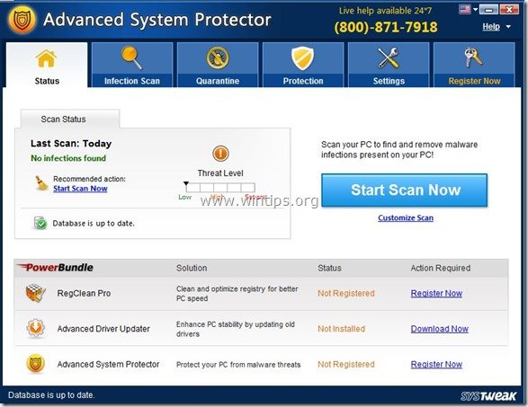 Jak odstranit software "Advanced System Protector"