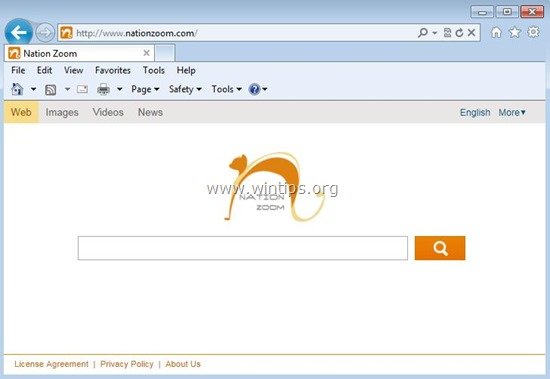 Come rimuovere il reindirizzamento della pagina di ricerca di NationZoom.com - Browser Hijacker