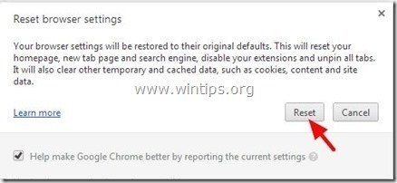 how to reset google chrome settings to default