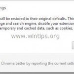 How to reset Google Chrome browser's settings to factory default values