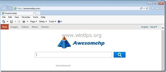 Cum să eliminați "Awesomehp.com" Browser Redirect Hijacker