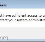 You do not have sufficient access to uninstall – error – SOLVED
