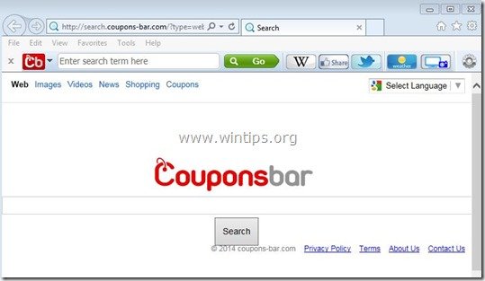 Come rimuovere il dirottatore del browser Search.Coupons-Bar