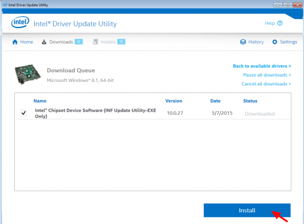 Intel® Driver Update Utility Install