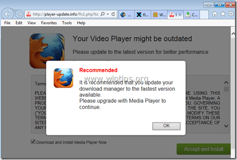 Your Video Player Might Be Outdated virüsünü kaldırın