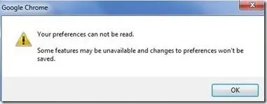 preferences_can_not_be_read_chrome_error_solved