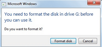 Format the Disk before you can use it