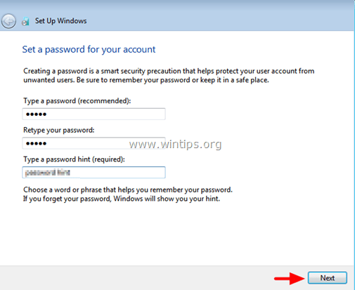 set password