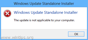 Update is not applicable to your computer
