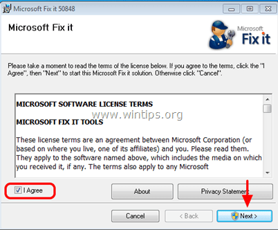 Microsoft Fix it 50848