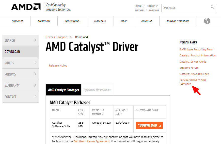 Download AMD Catalyst Driver