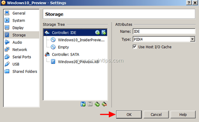 VirtualBox VM settings