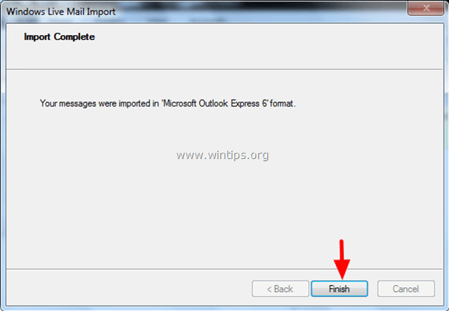 import Mesaages to Windows LIve Mail