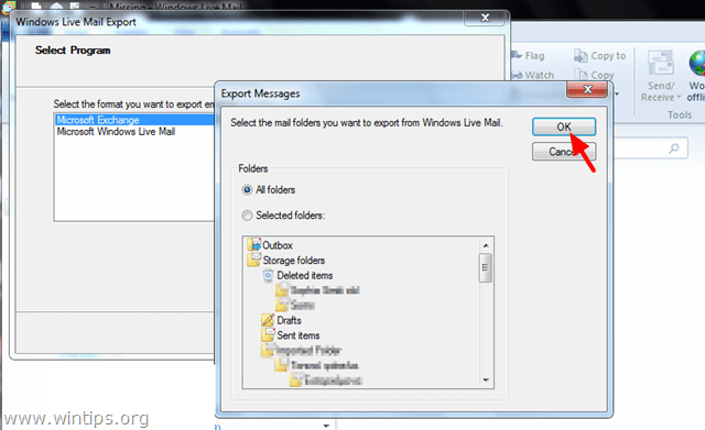 Windows Live Mail to Outlook All Folders