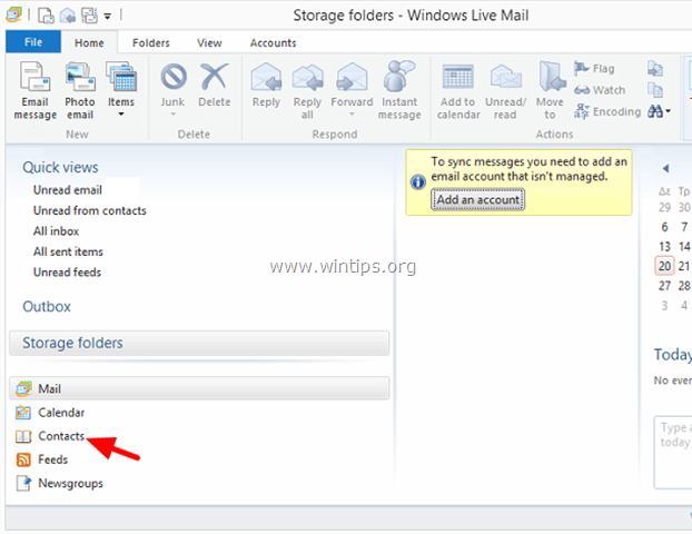 Kako prenesti stike v imeniku Outlook Express v Windows Live Mail. (.WAB v WLM)