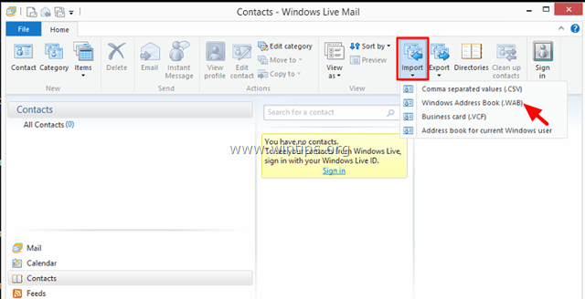 Outlook Express Address Book to Windows Live Mail