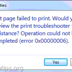 How to fix: Print Operation Failed Error 0x00000006