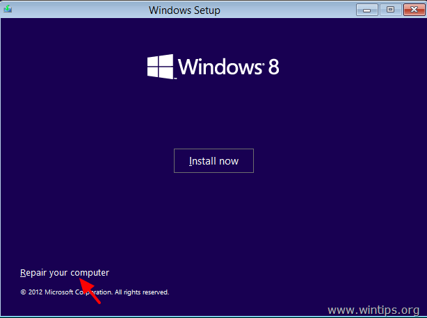 Windows 8 Repair your computer