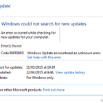 How to fix Error Code 800F080D in Windows Update.