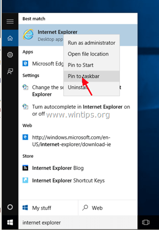 Windows 10 Internet Explorer 